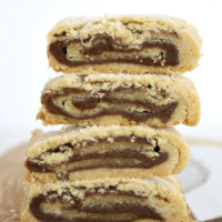 stack of 4 bake and slice chocolate swirl cookies