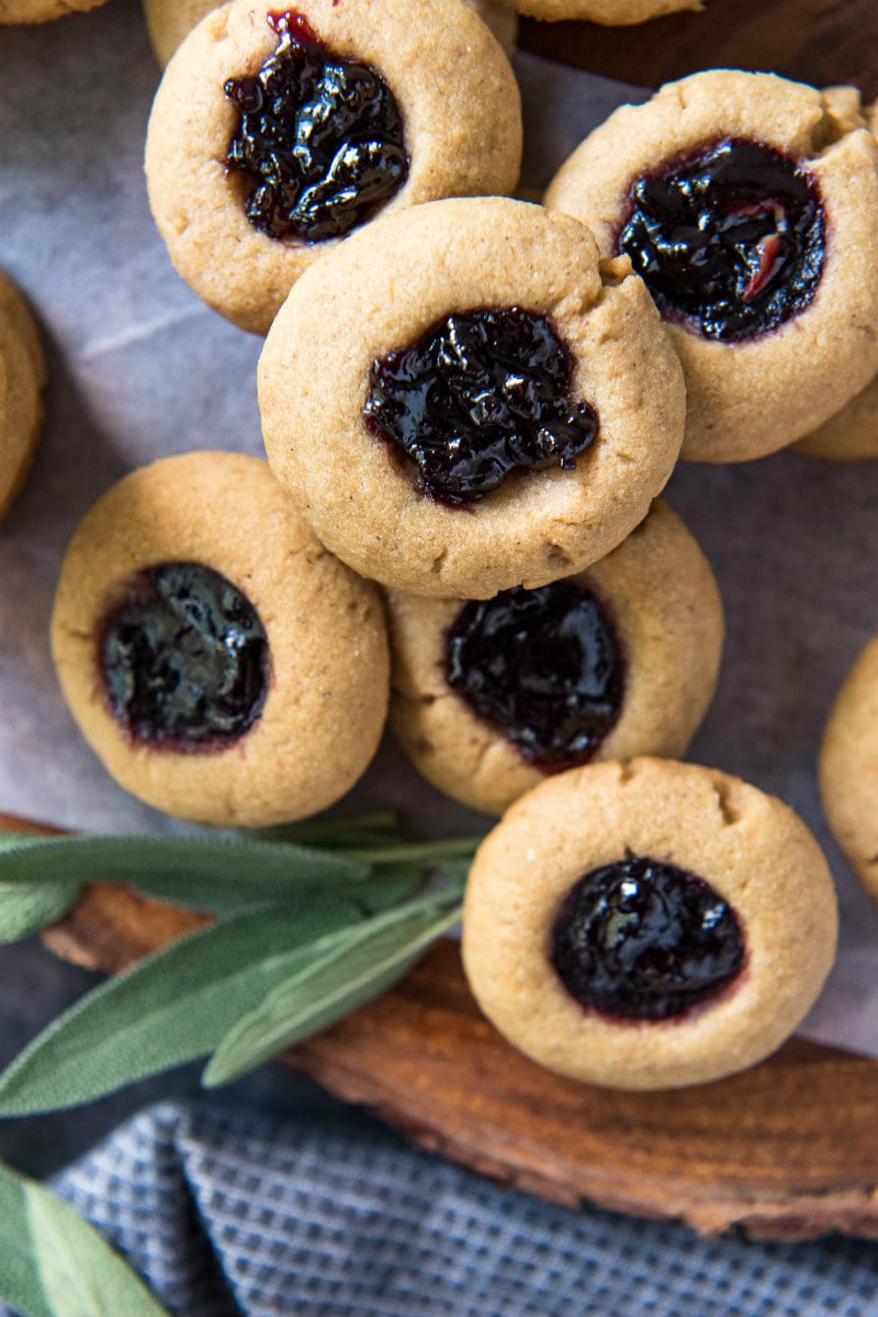 Blackberry sage thumbprint cookies