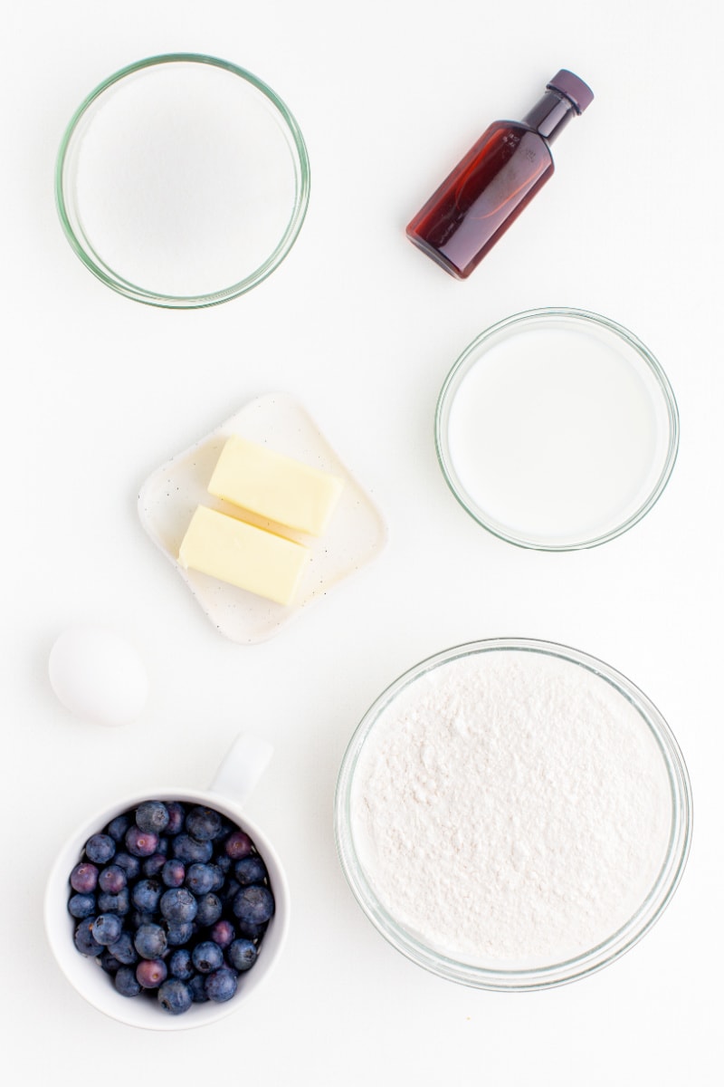 ingredients displayed for making blueberry cookies