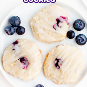 pinterest image for blueberry cookies