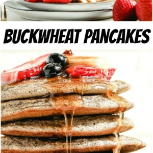 pinterest collage image for buckwheat pancakes