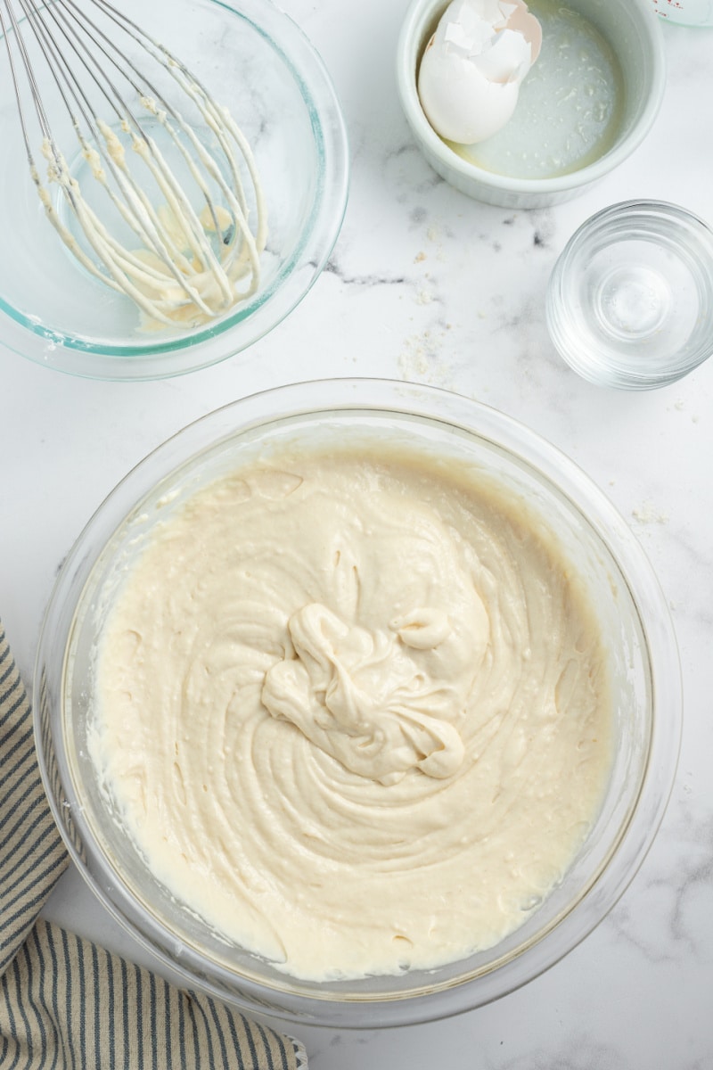 batter in a bowl for making waffles