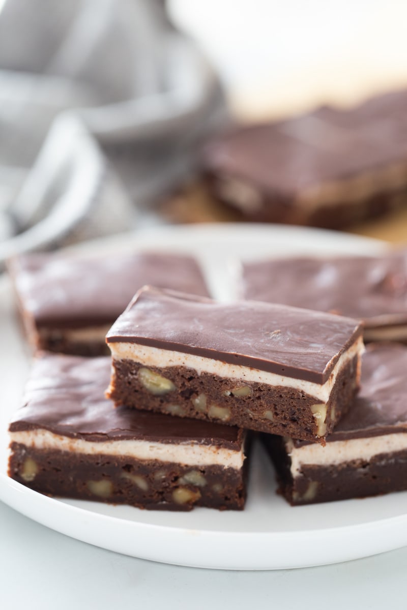 stack of cappuccino brownies