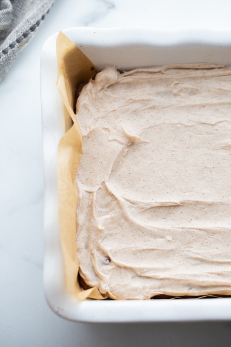 frosting on top of brownies