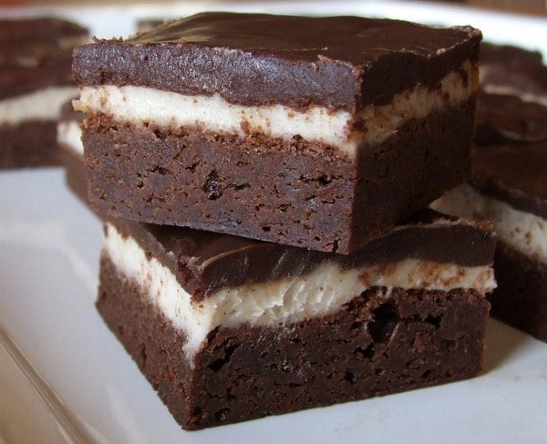 Stack of two cappuccino brownies