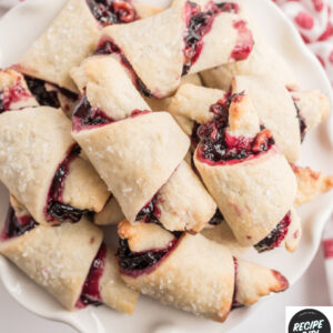 pinterest image for cherry rugelach