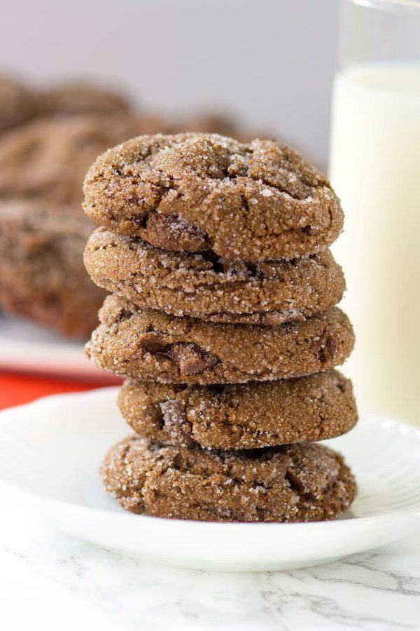 Chewy Chocolate Gingerbread Cookies recipe - by RecipeGirl.com