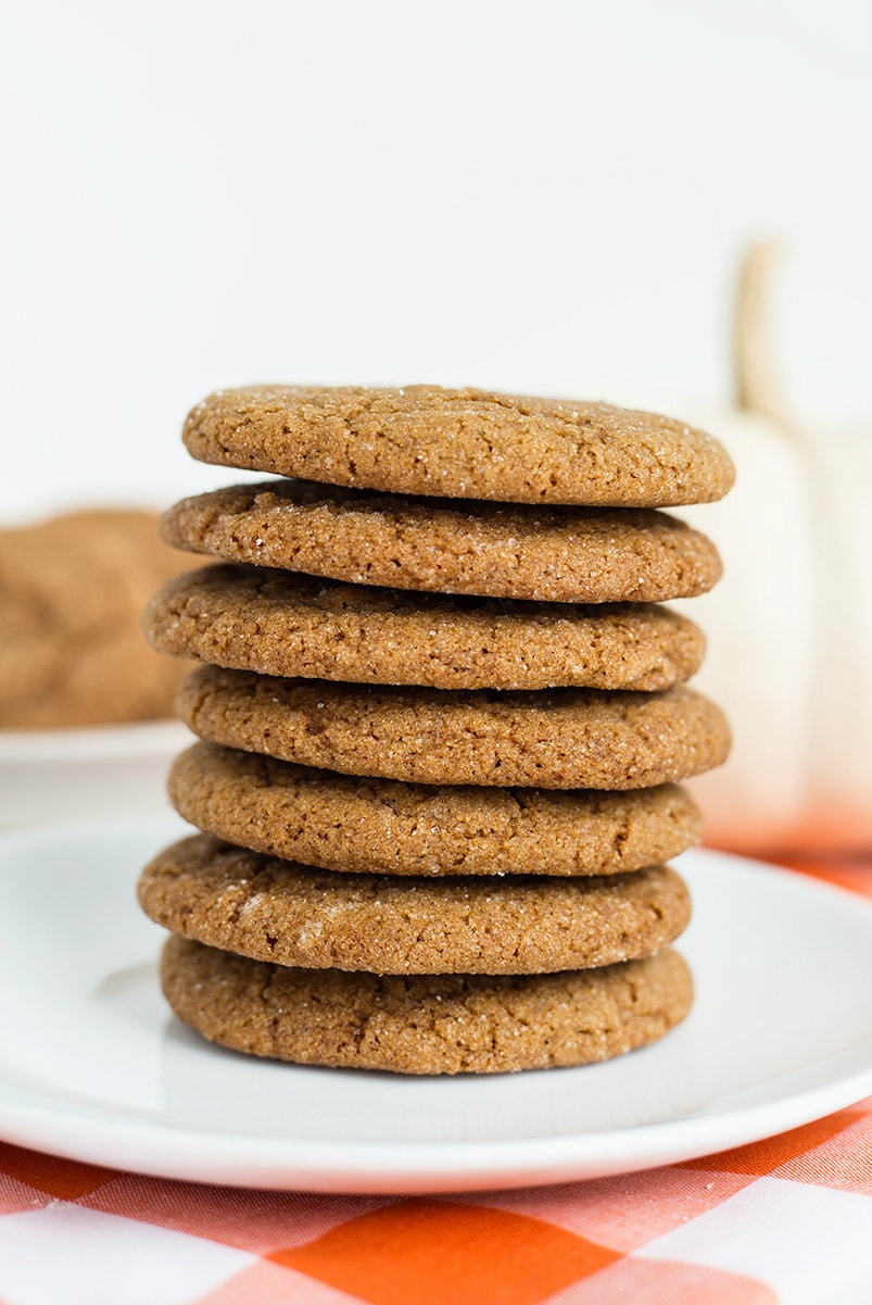 Stack of Chewy Molasses Spice Cookies