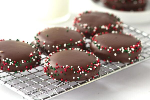 Chocolate Mint Wafers cookies recipe - from RecipeGirl.com