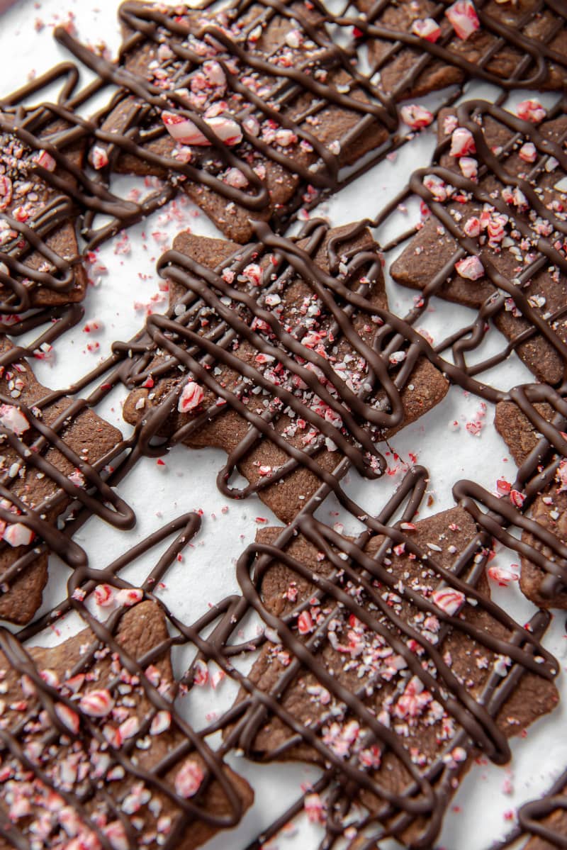 Chocolate Peppermint Star Cookies