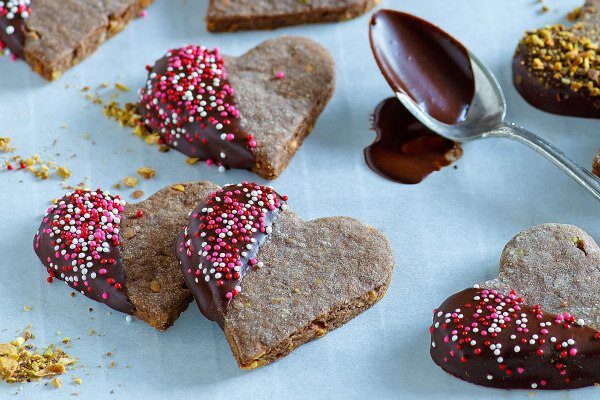 Chocolate Pistachio Cookies dipped in chocolate