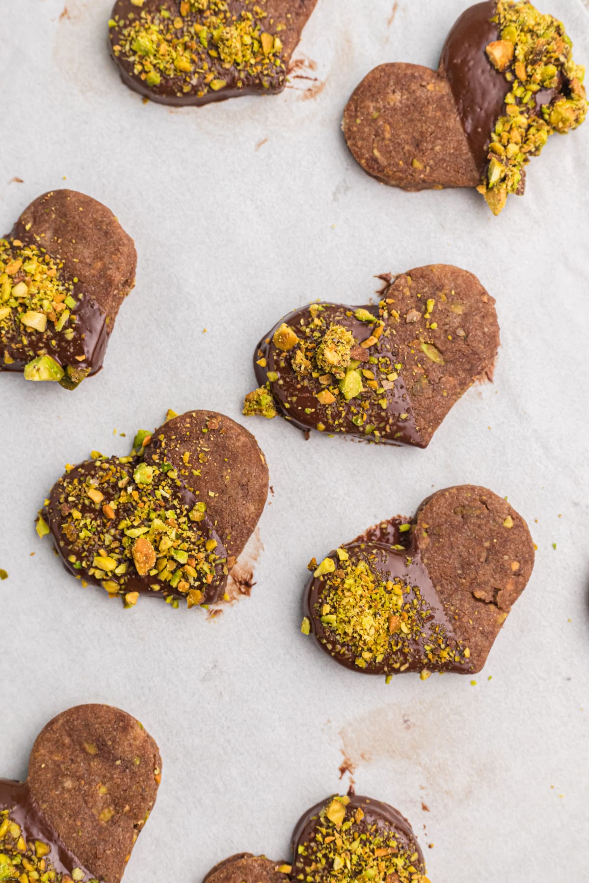 chocolate pistachio cut out cookies