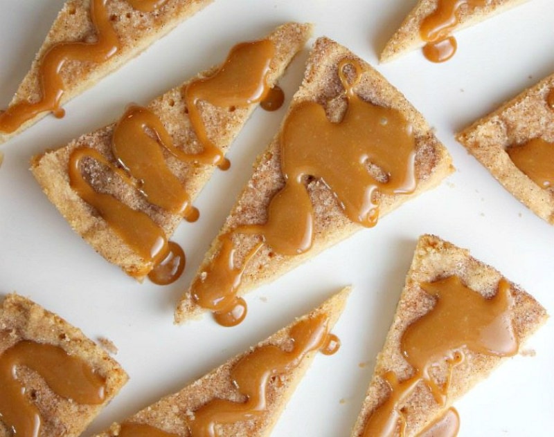 Cinnamon Shortbread drizzled with caramel