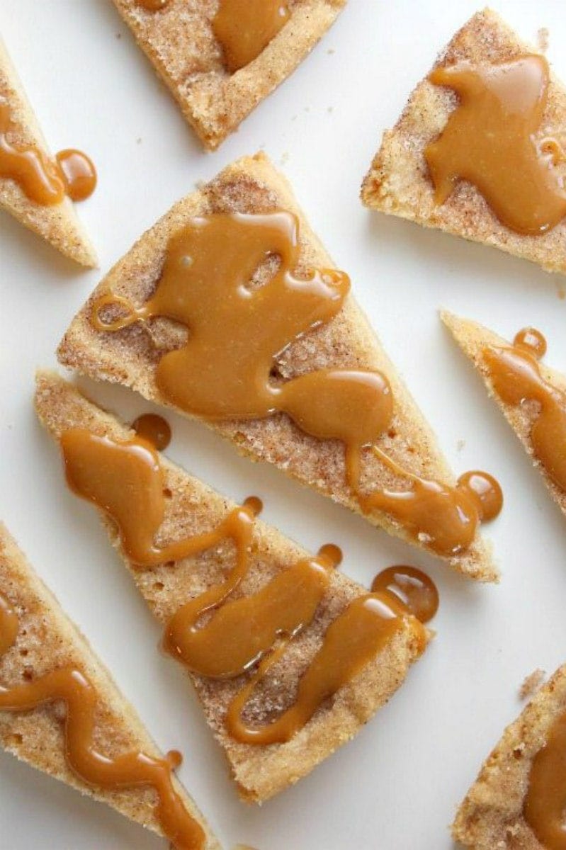 Cinnamon Shortbread drizzled with caramel