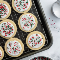 decorated cinnamon sugar cookies on rack