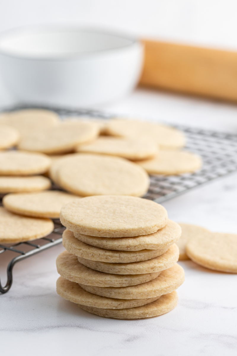 cinnamon sugar cookies in stack