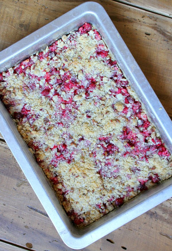 pan of Cran Apple Raspberry Bars