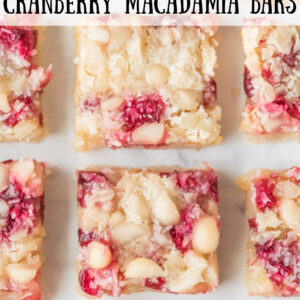 pinterest image for cranberry macadamia bars