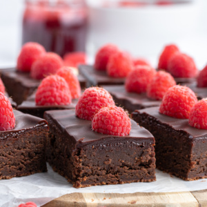 fudgy chocolate raspberry bars