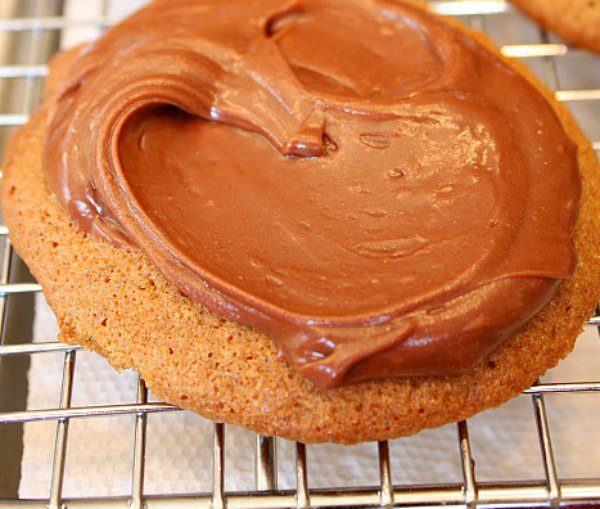 maple cookies with chocolate icing