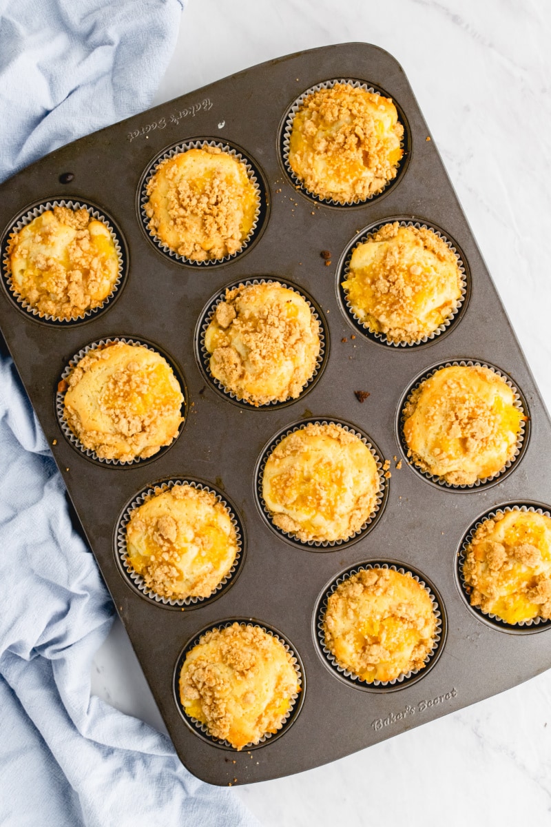 pineapple muffins in muffin pan