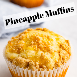 pinterest image for pineapple muffins