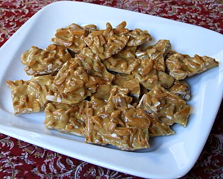 Almond Brittle on a plate