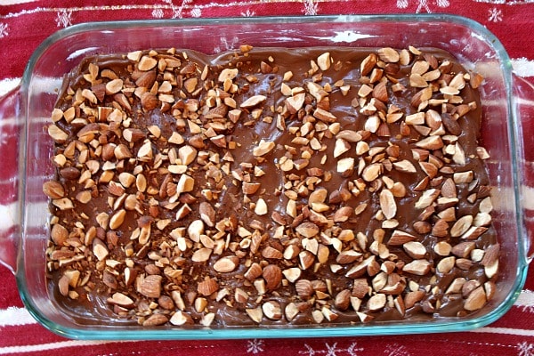 pan of almond roca ready to be broken apart