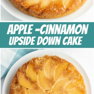 pinterest collage image for apple cinnamon upside down cake