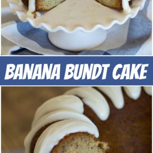 pinterest collage image for banana bundt cake