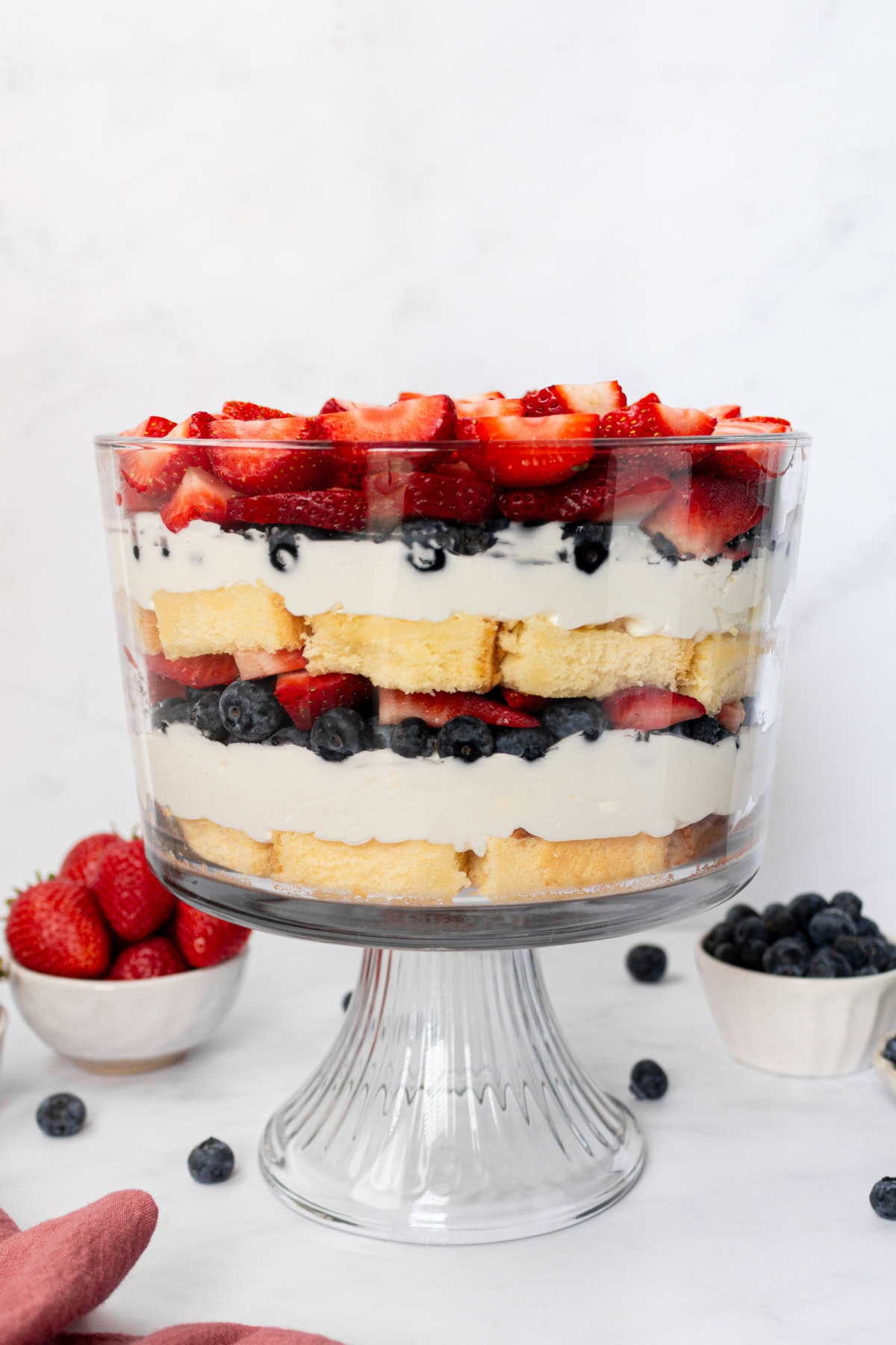 Layered Berry Trifle recipe from RecipeGirl.com : summer berry trifle berry trifle in trifle dish