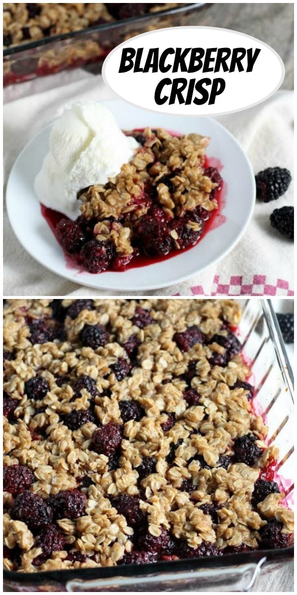 pinterest collage image for blackberry crisp