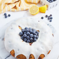 blueberry cake with lemon buttercream