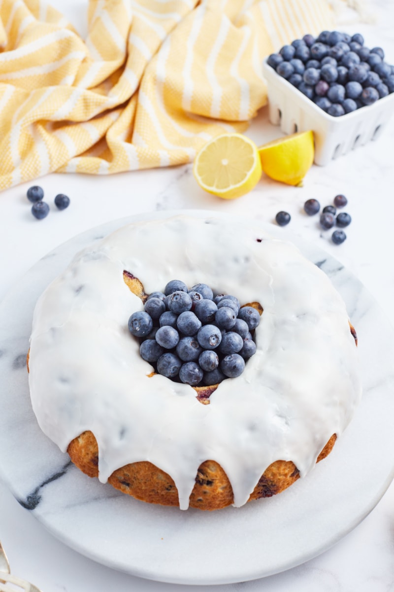 blueberry cake with lemon buttercream