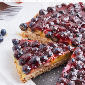 pinterest image for blueberry lemon tart