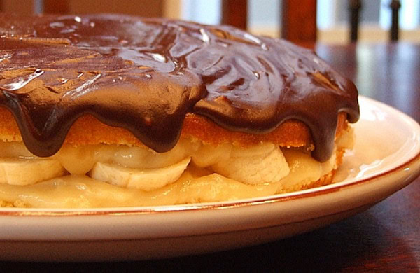 boston banana cream pie on a plate