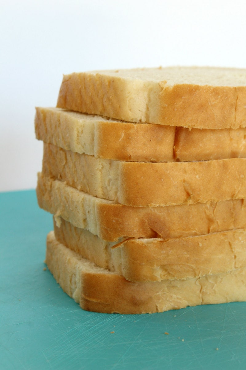 stack of bread used for bread pudding