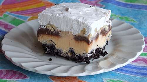 slice of buster bars on a white plate