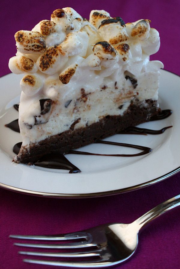 Slice of S'Mores Ice Cream Cake