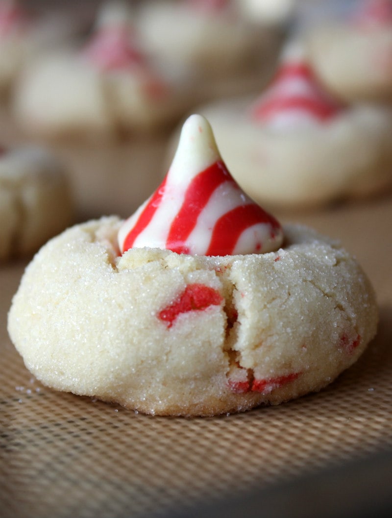 Candy Cane Kiss Cookies - Recipe Girl