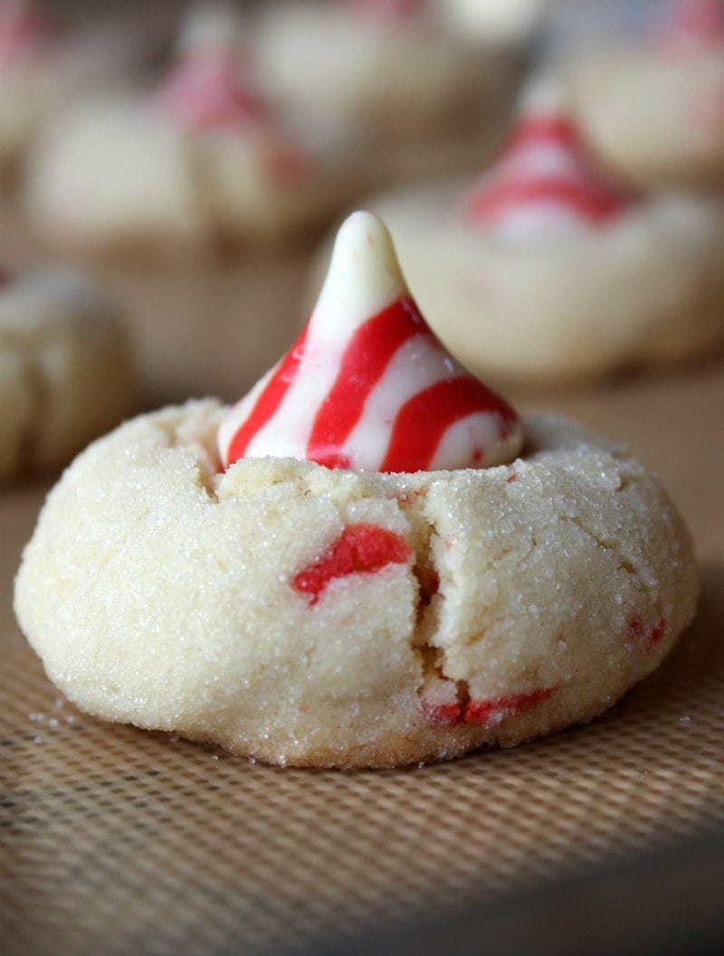 Candy Cane Kiss Cookies