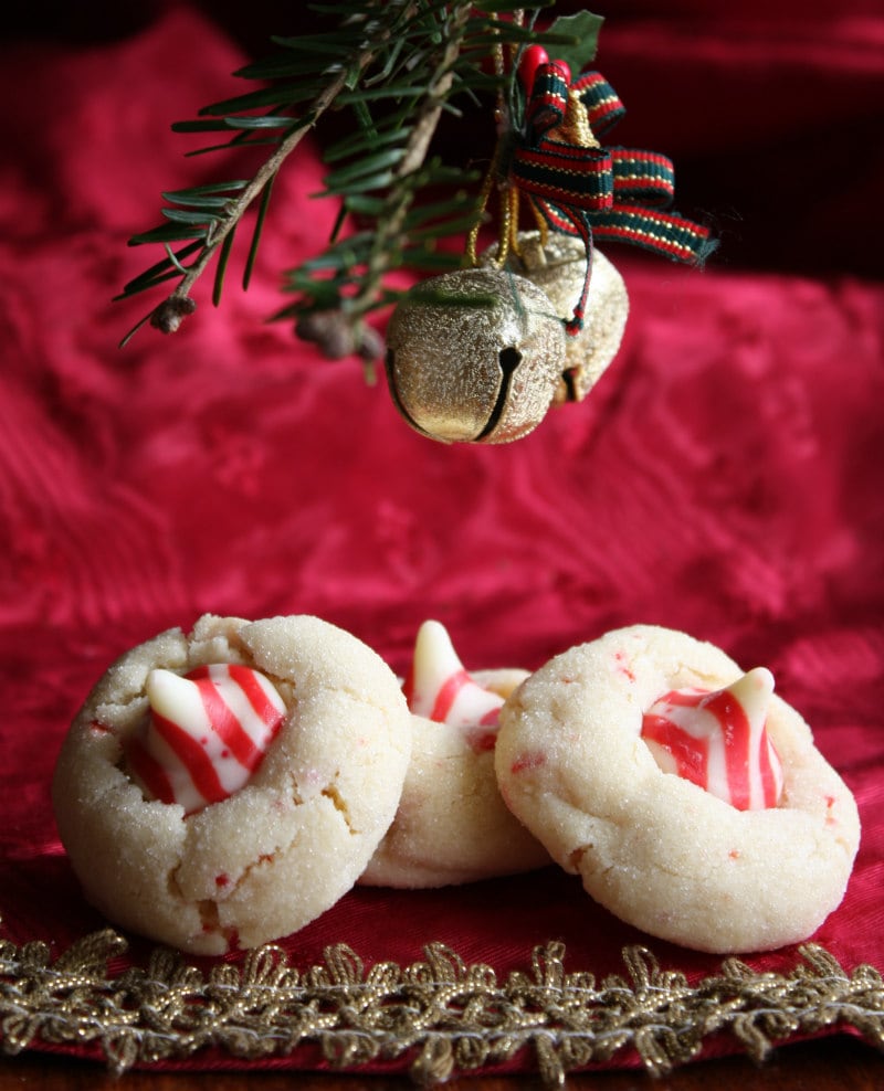 10. Candy Cane Kiss Cookies