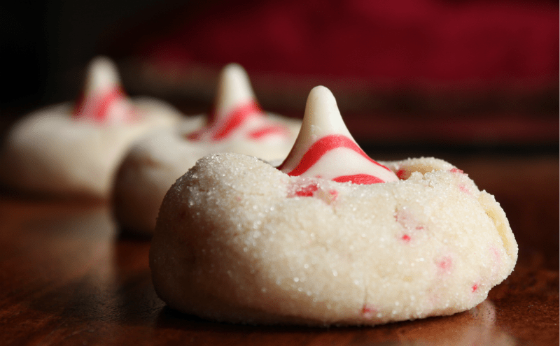 Candy Cane Kiss Cookies