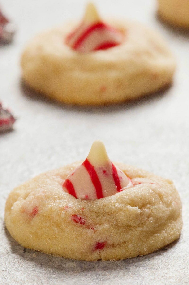 Candy Cane Kiss Cookies