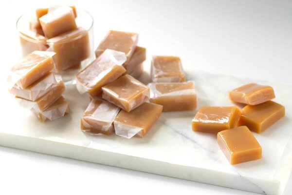 Simple recipe for making homemade Caramels - from RecipeGirl.com