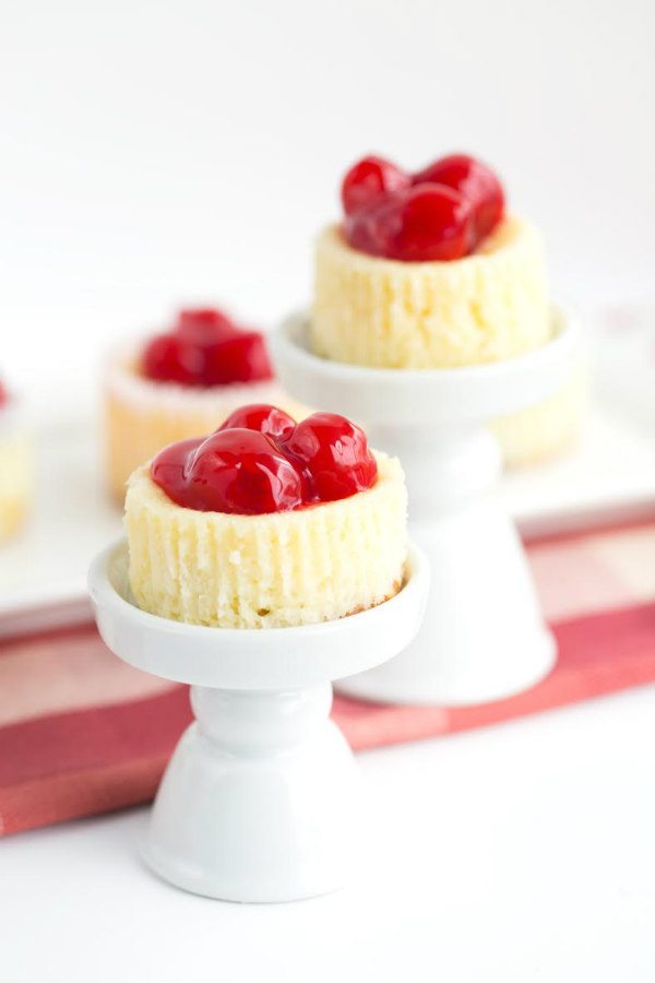 Mini Cherry Cheesecake Bites recipe from RecipeGirl.com