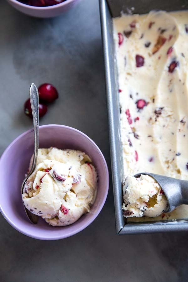 Scooping out Cherry Garcia Ice Cream