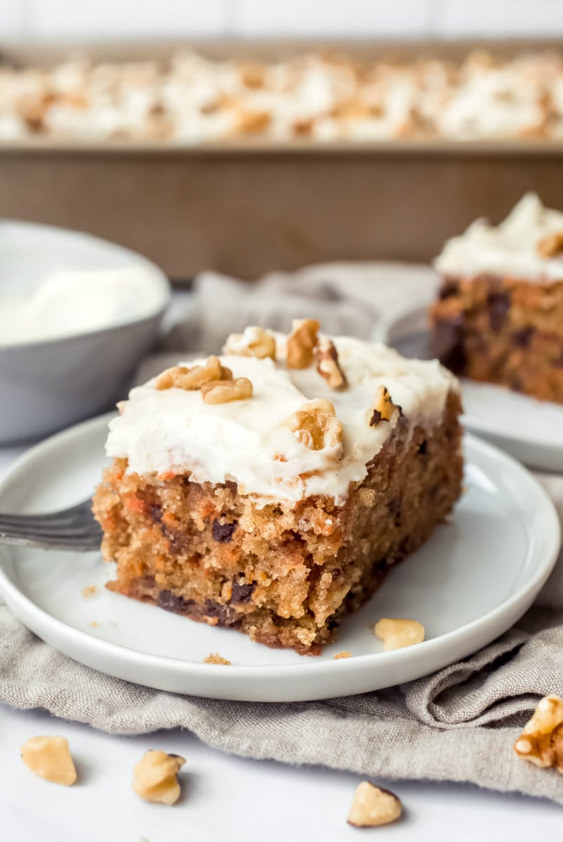 slice of Chocolate Chip Carrot Cake