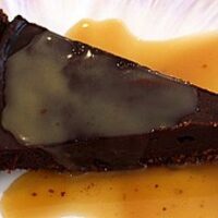 Chocolate Pecan Tart with Caramel Sauce