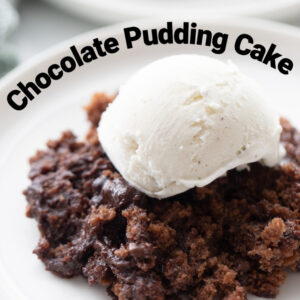 pinterest image for chocolate pudding cake